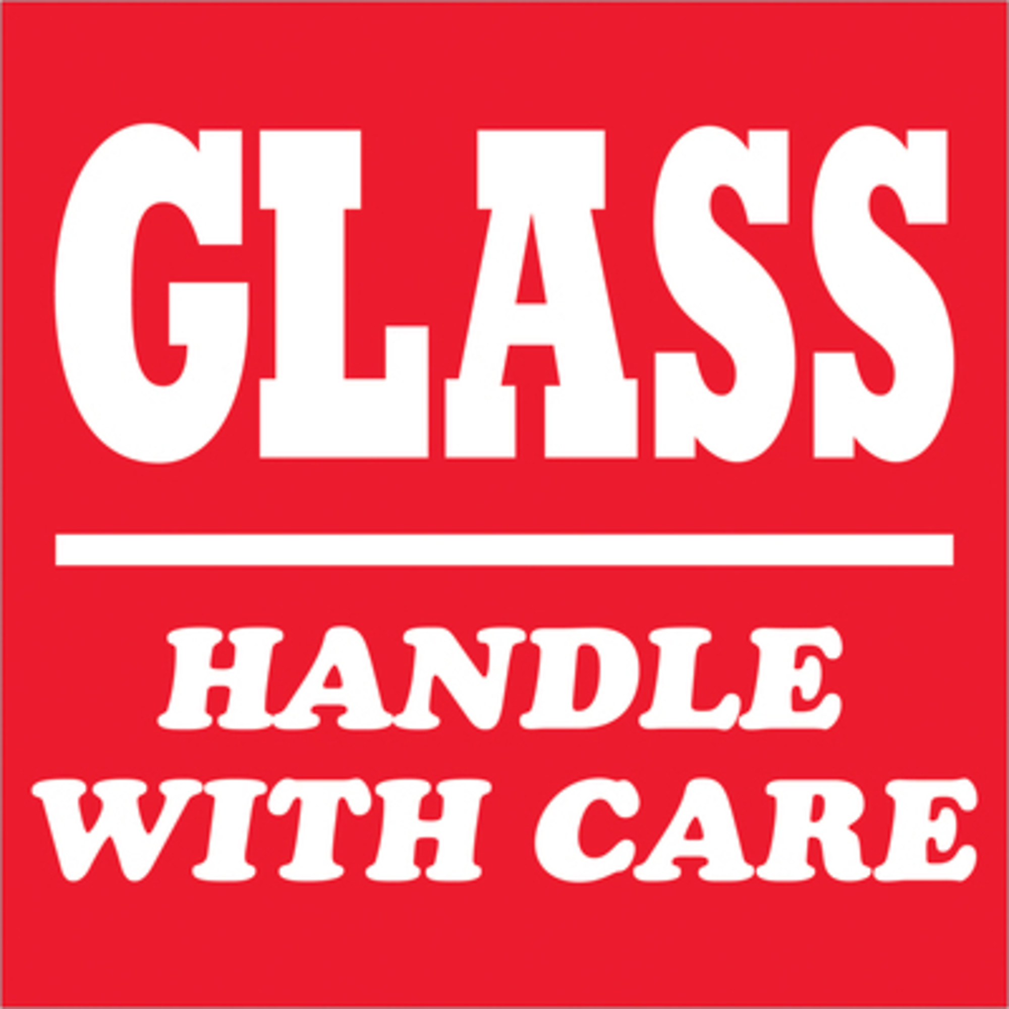 4 x 4in. - "Glas - Handl With Care" Label 500/CS, Model# SCL507R